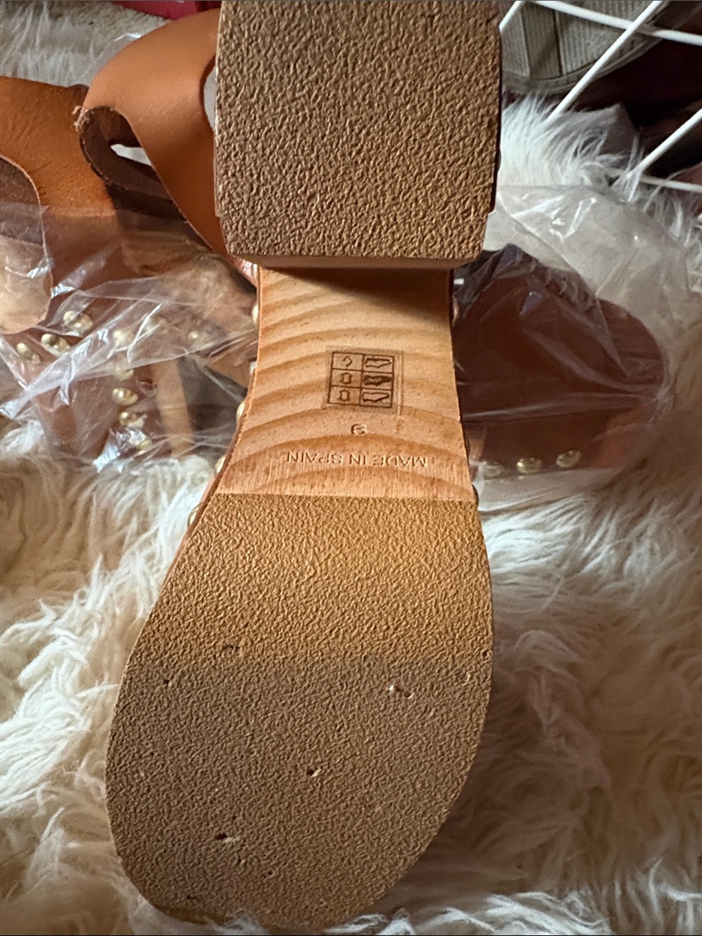 Free People Cognac Brown Leather Platform Sandals with Ankle Strap - Picture 3 of 9